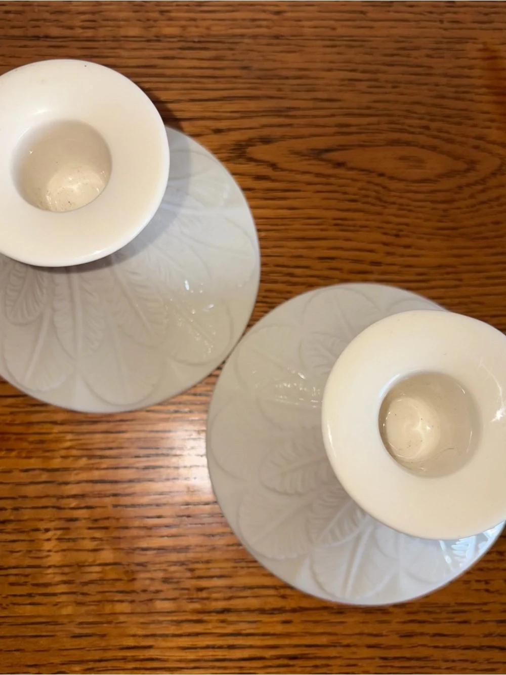 Lenox porcelain Feather Candle Stick holder set